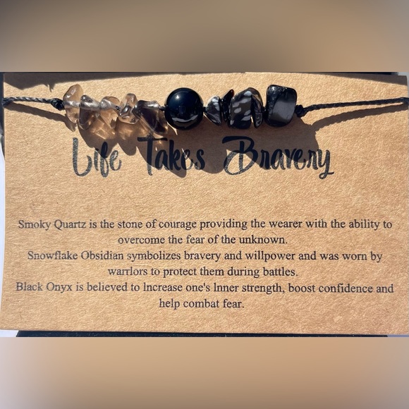 BOGO FREE Life Takes Bravery Natural Stone Bracelet 🤩 - Picture 3 of 4